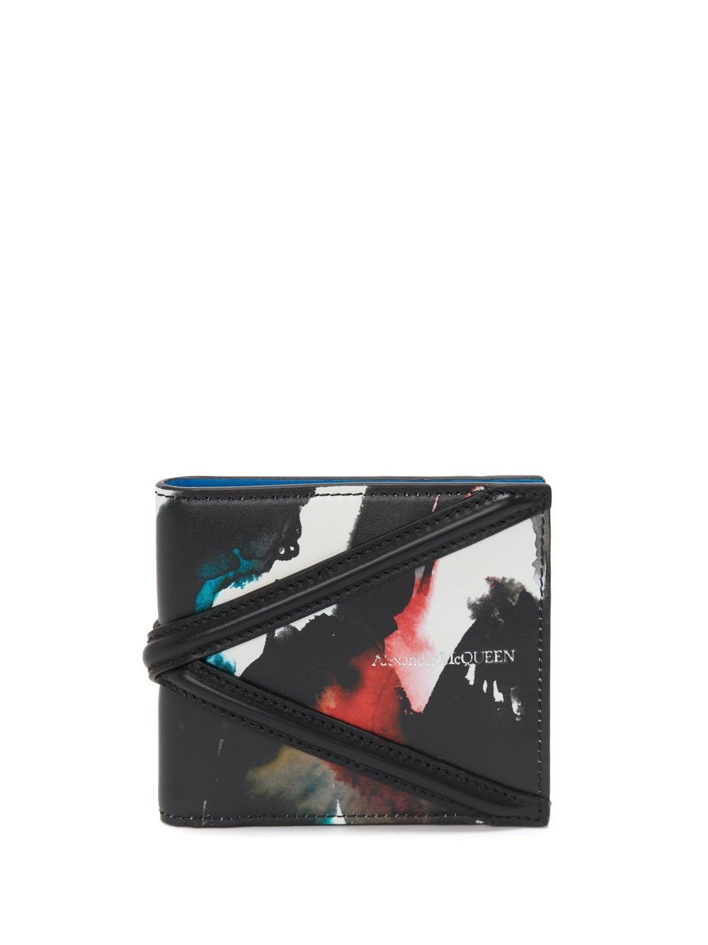 

Alexander McQueen abstract-print bi-fold wallet - Black