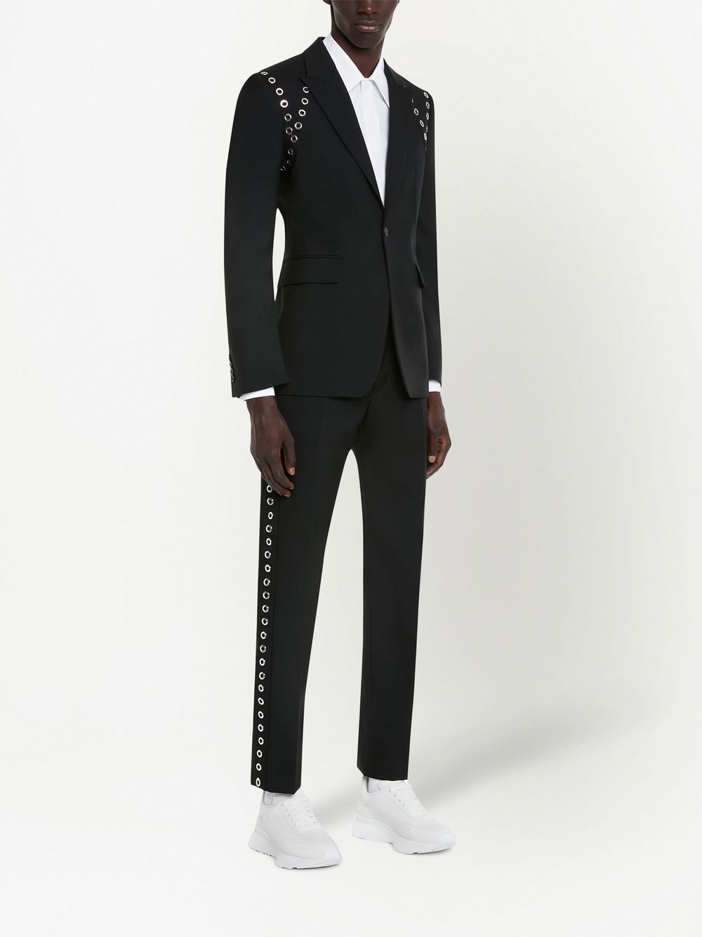 Alexander Mcqueen Eyelet Harness Tailored Blazer In Black | ModeSens