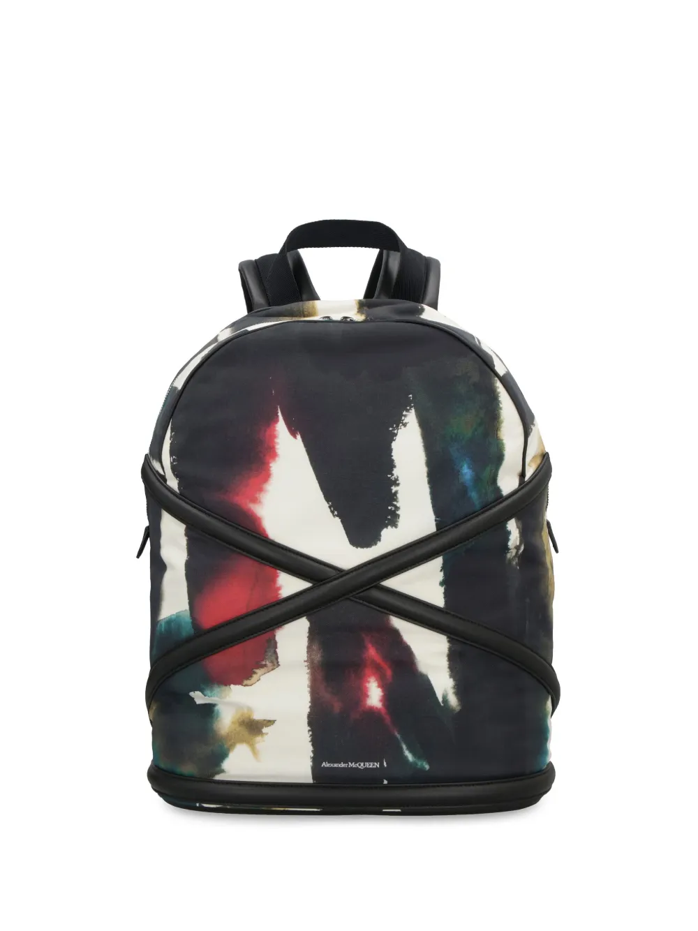 Alexander McQueen mochila con estampado abstracto | negro | Image 1