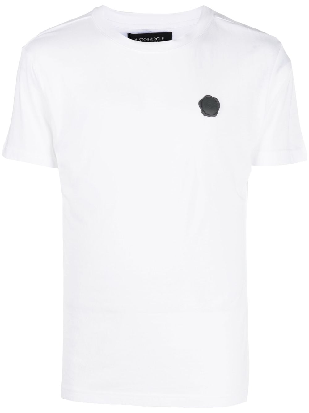 viktor & rolf t-shirt en coton mélangé à patch logo - blanc