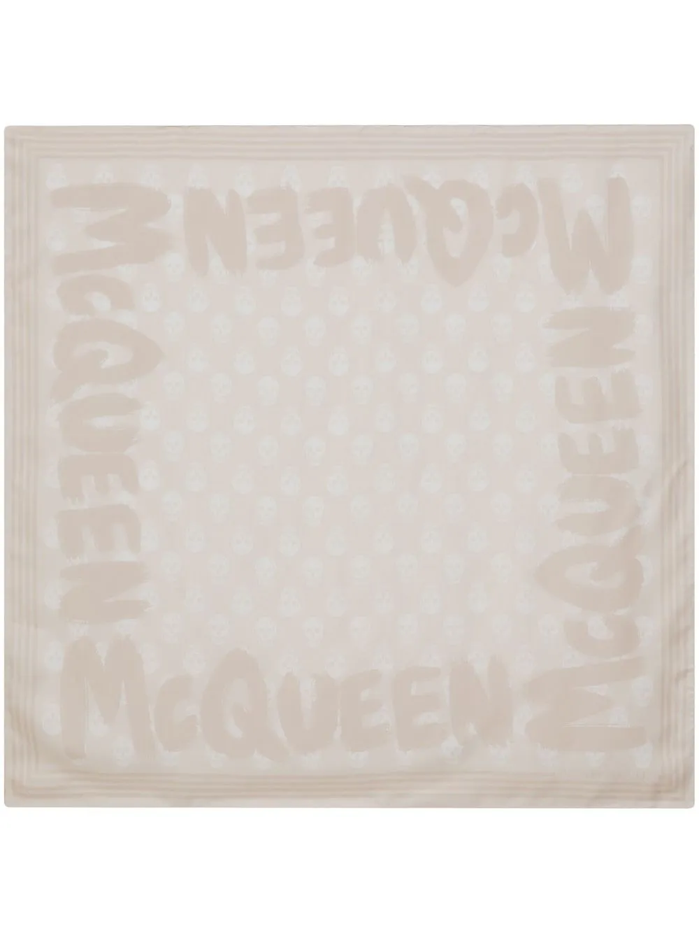 

Alexander McQueen graphic-print silk scarf - Neutrals