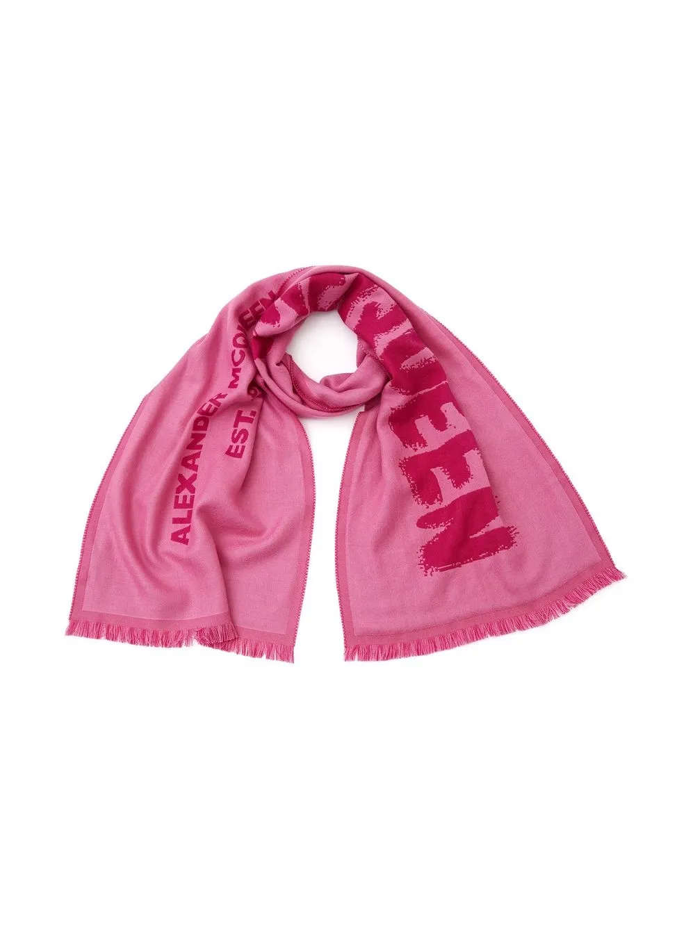 Alexander McQueen Sjaal met logoprint - Roze