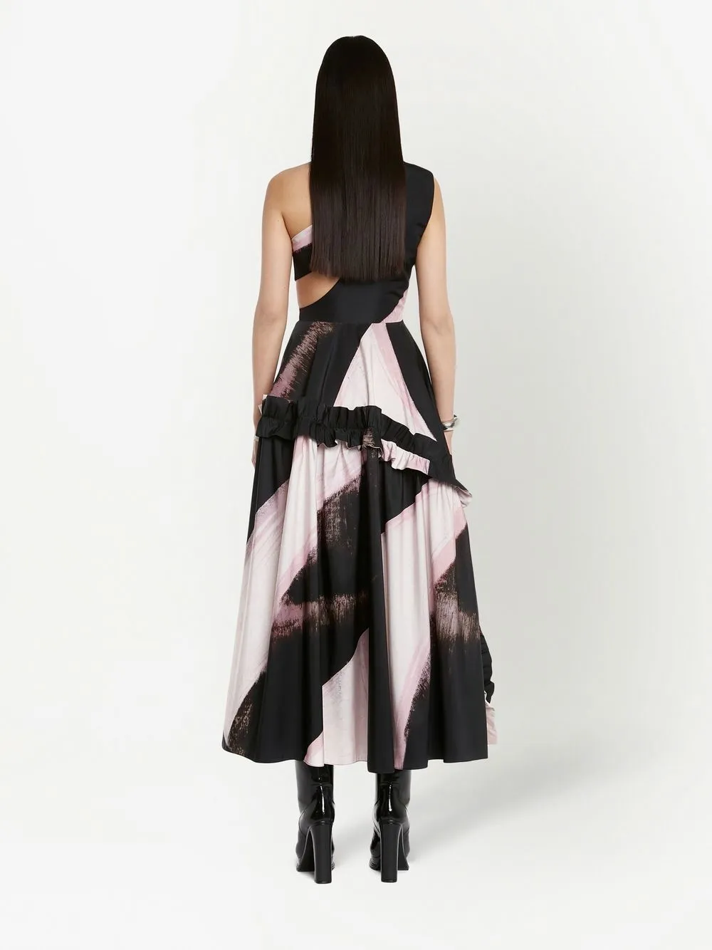 Alexander McQueen graphic-print one-shoulder Dress - Farfetch