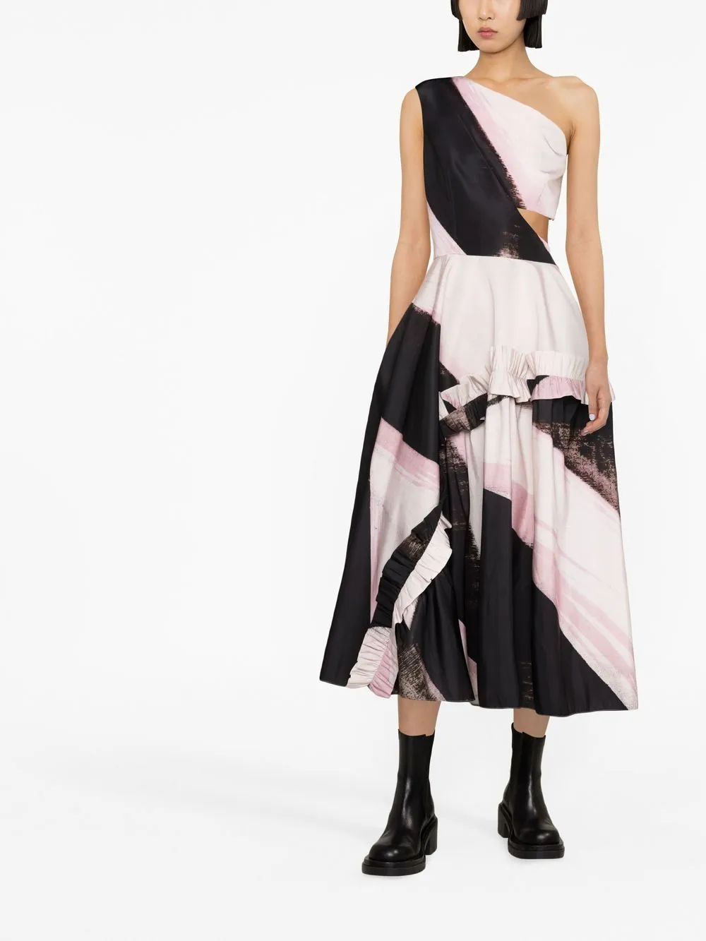 Alexander McQueen Asymmetrische jurk - Zwart