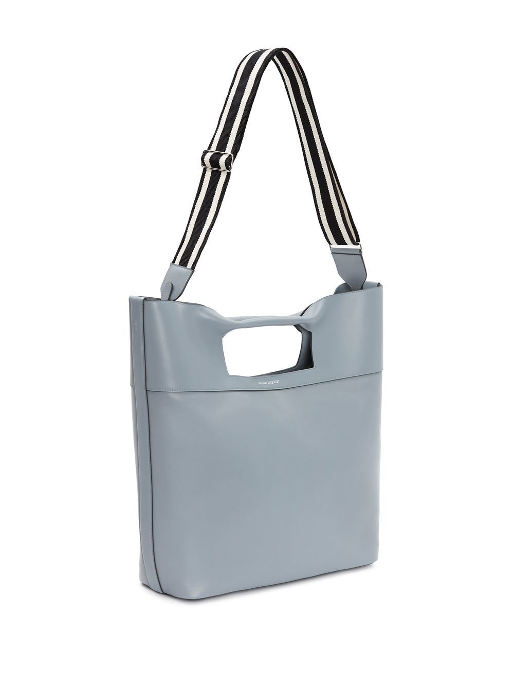 Shop Alexander Mcqueen The Square Leather Tote In 1537 -dove Grey