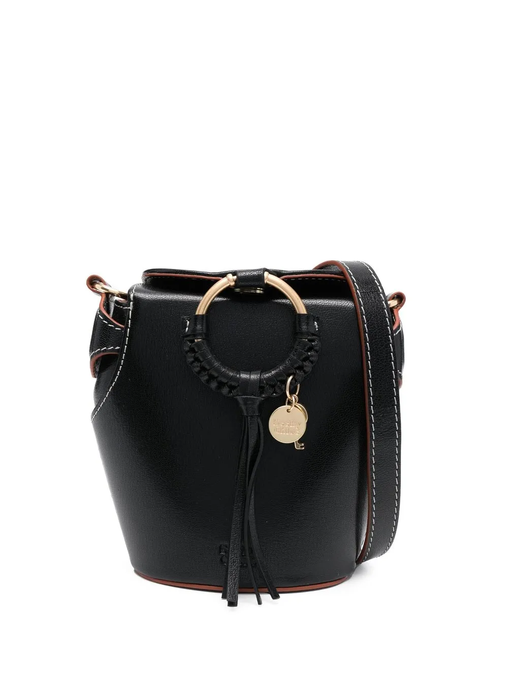 

See by Chloé bolsa crossbody con placa del logo - Negro