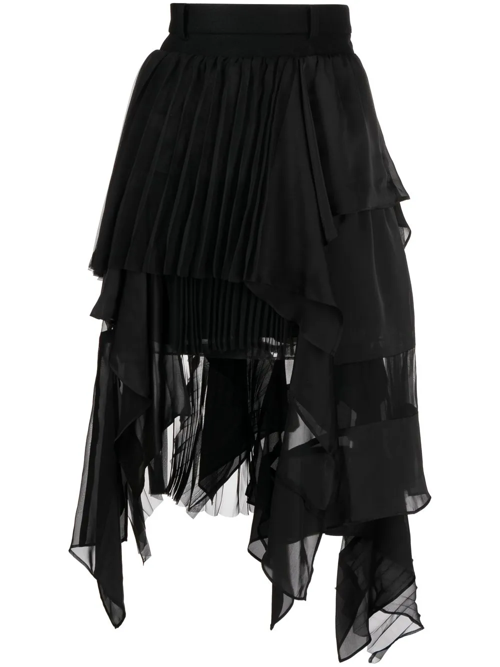 

sacai asymmetric high-waisted skirt - Black