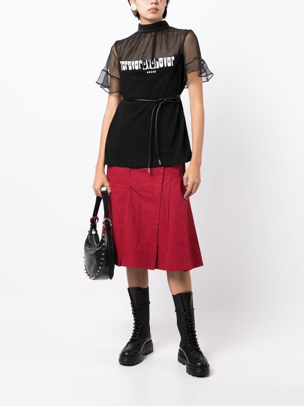 Sacai プリント セミシアーパネル Tシャツ - Farfetch