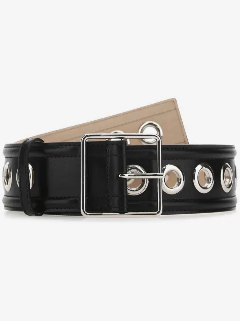 Alexander McQueen cinturón con detalles de ojales de 50mm