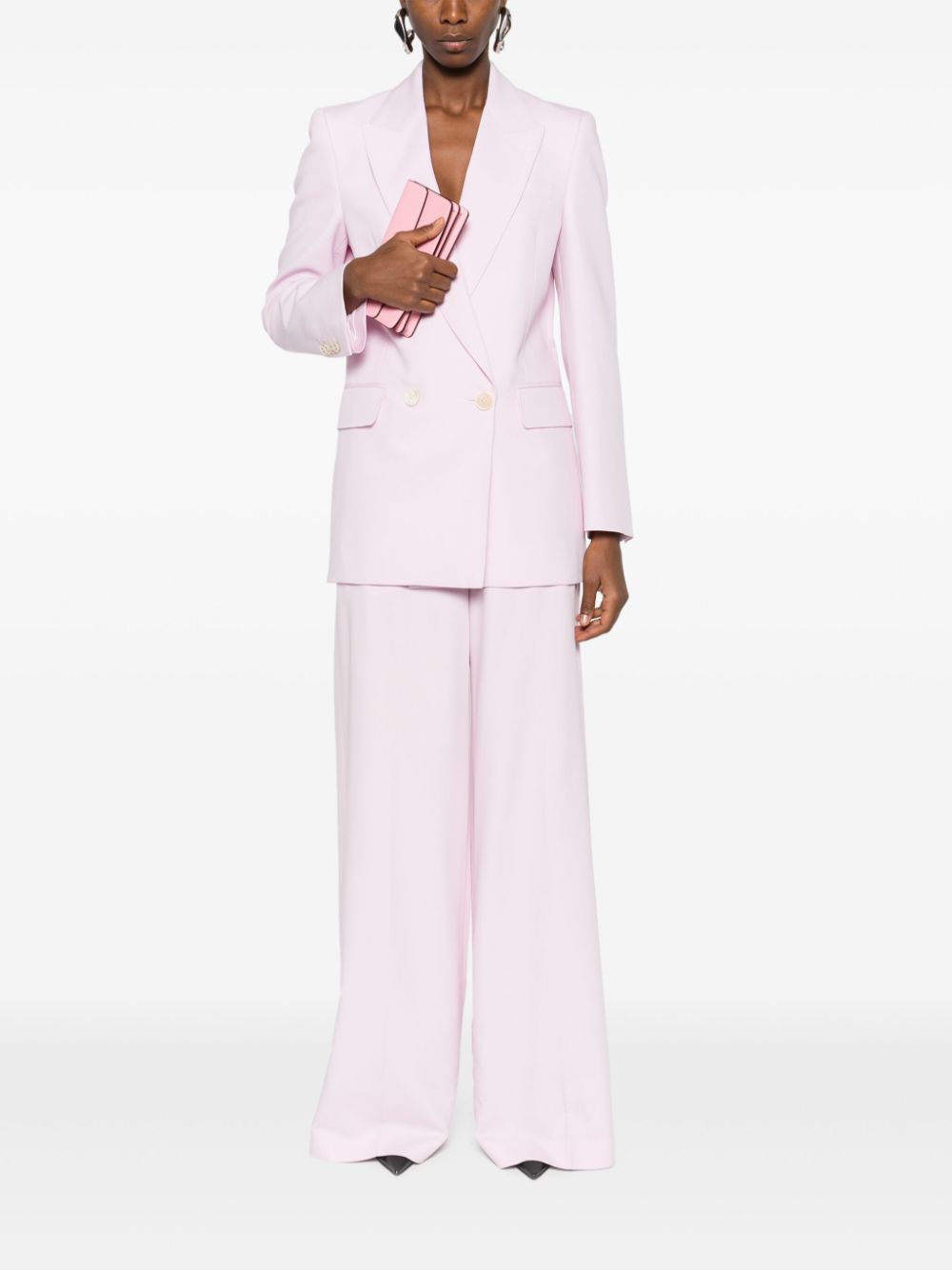 Alexander McQueen pressed-crease wool trousers - Pink