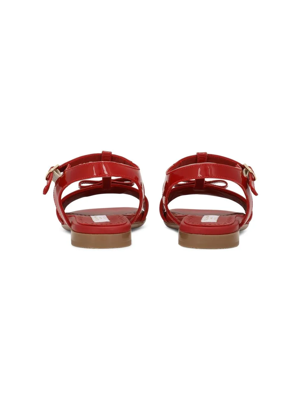 Dolce & Gabbana Logo-plaque T-bar Sandals In Red