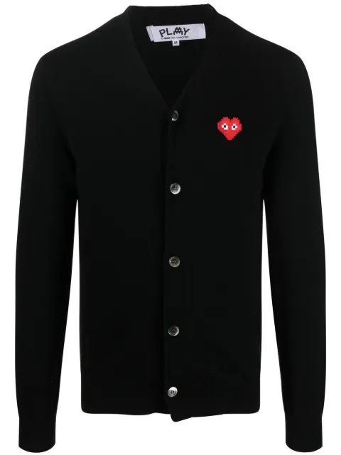 Comme Des Garçons Play cardigan en maille fine à patch logo 