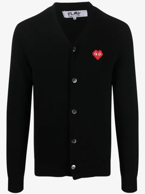 Comme Des Garçons Play logo-patch fine-knit cardigan