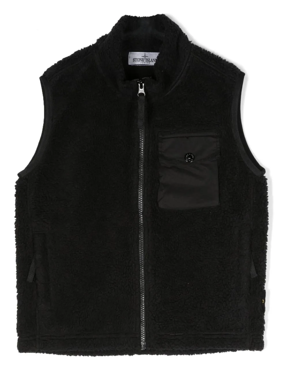 

Stone Island Junior faux-shearling logo-patch gilet - Black