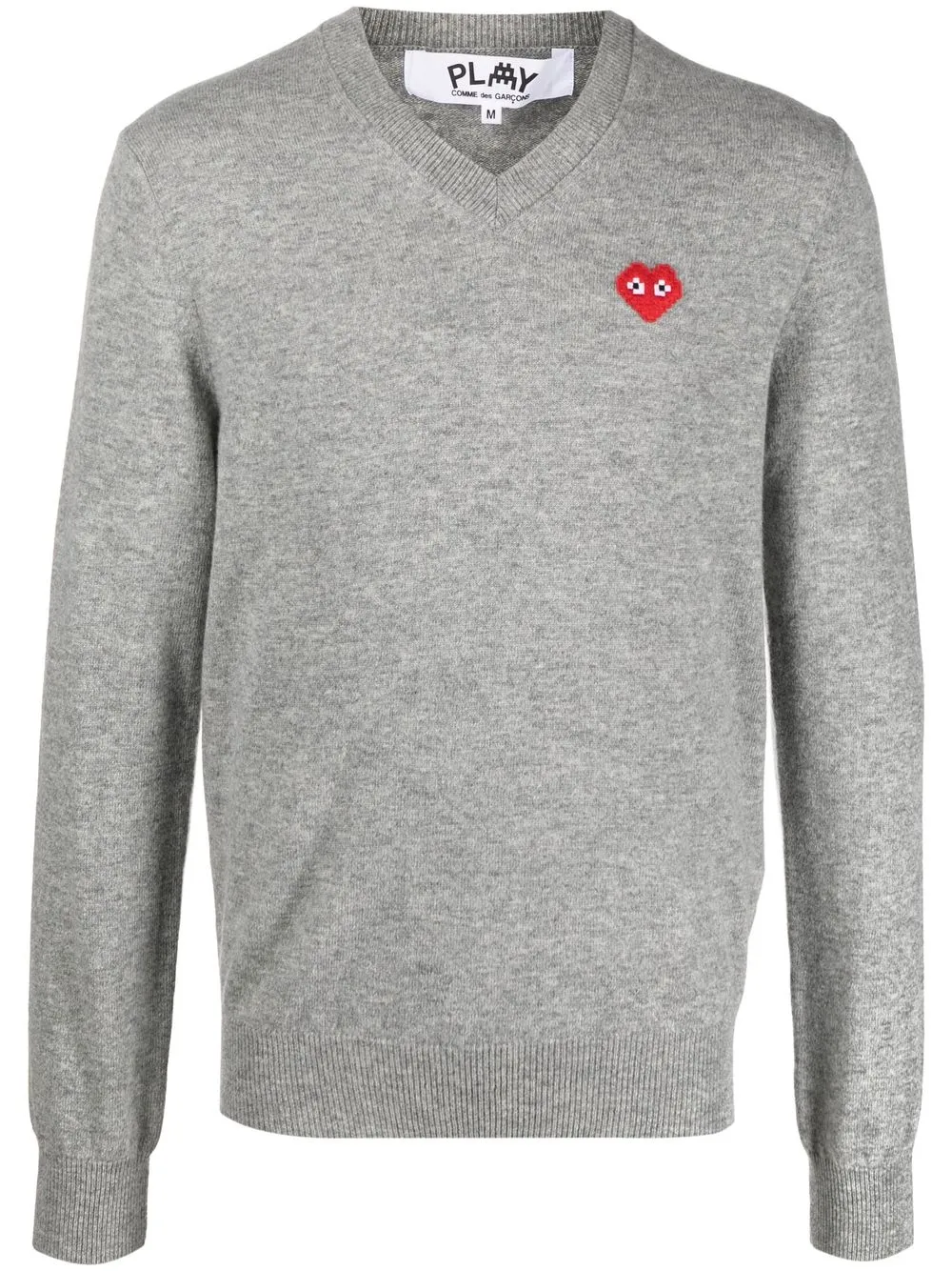 

Comme Des Garçons Play logo-patch fine-knit jumper - Grey