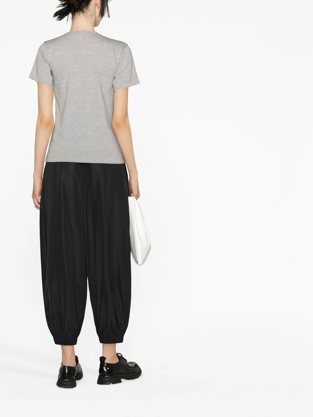 Comme Des Garçons Play Logo-print Cotton T-shirt In Grey