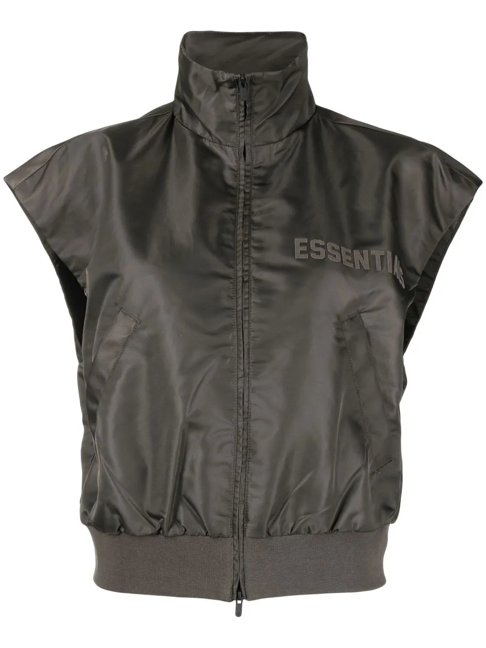 

FEAR OF GOD ESSENTIALS debossed-logo zipped vest - Brown