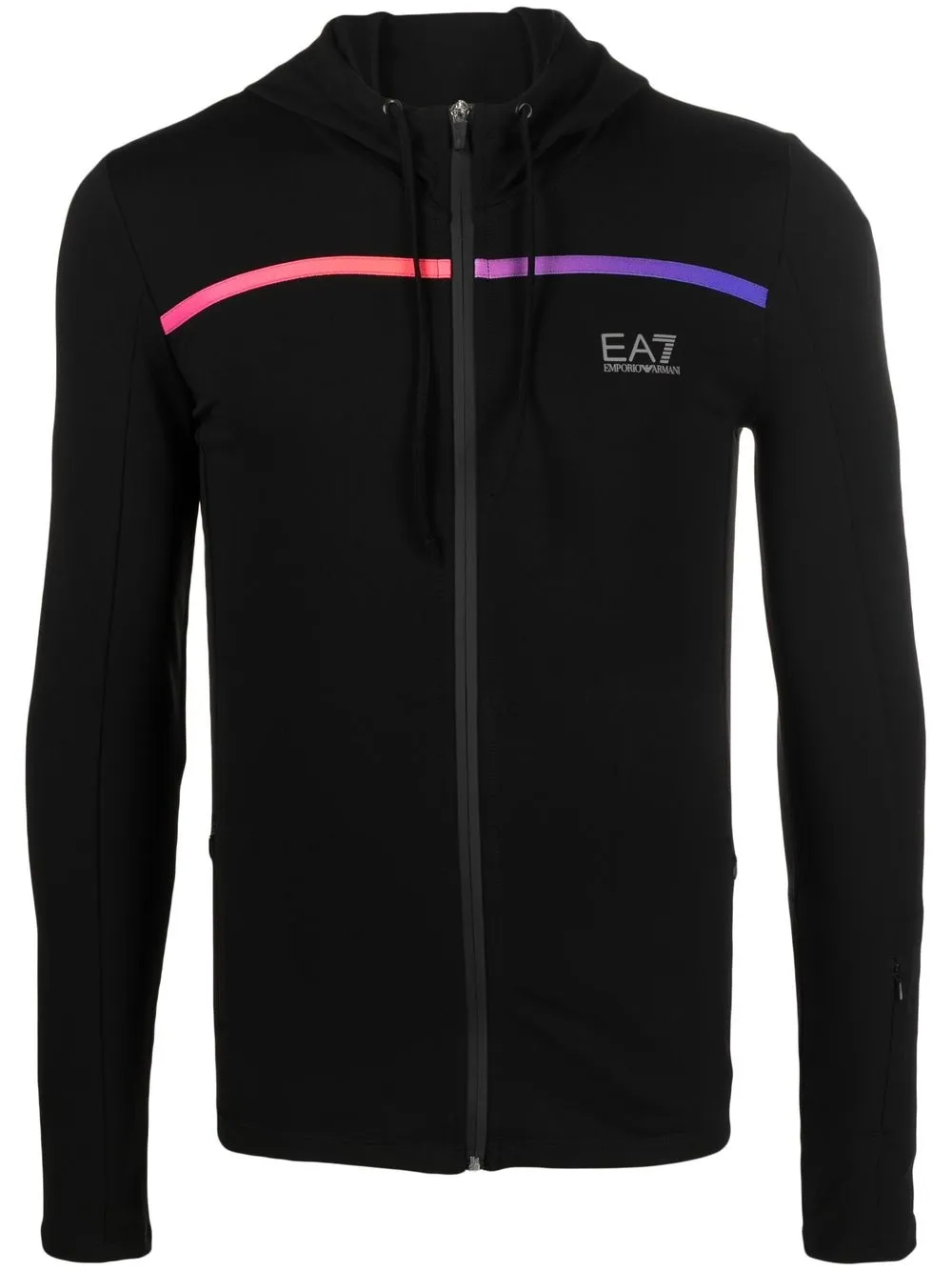 

Ea7 Emporio Armani logo zip-up cardigan - Black