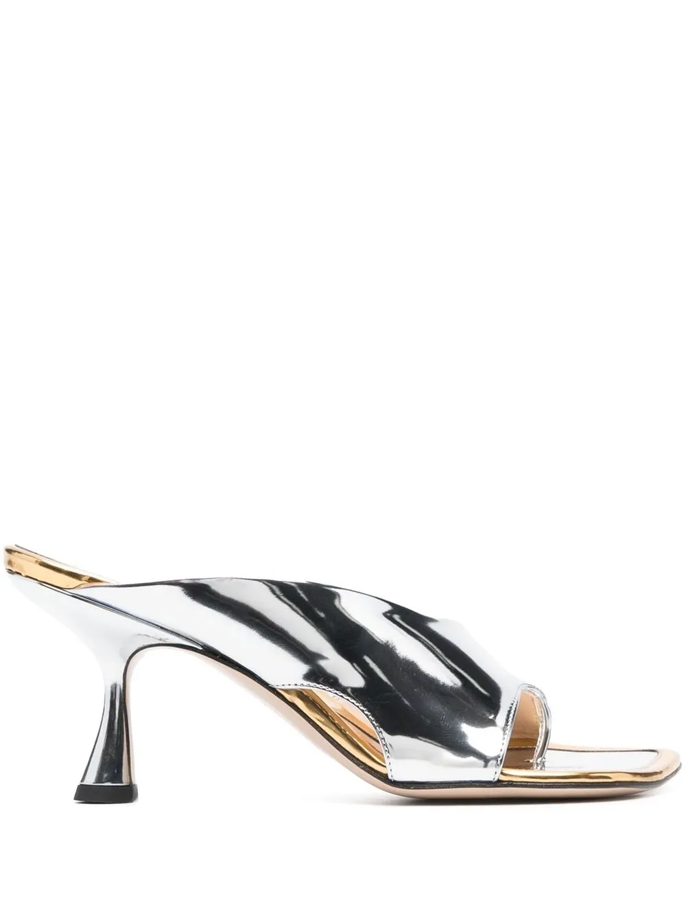 

Wandler Julio metallic leather mules - Silver