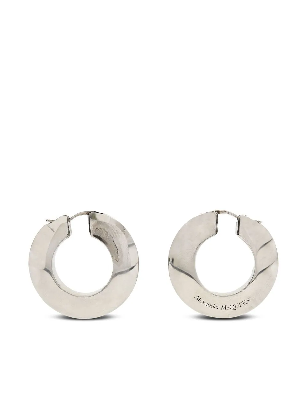 Alexander Mcqueen Eyelet Earrings In Antique Silver