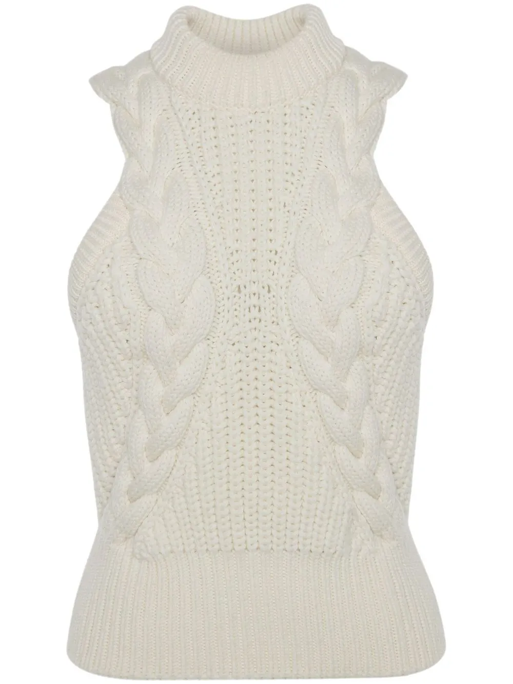 Shop Alexander Mcqueen Cable-knit Wool Top In White