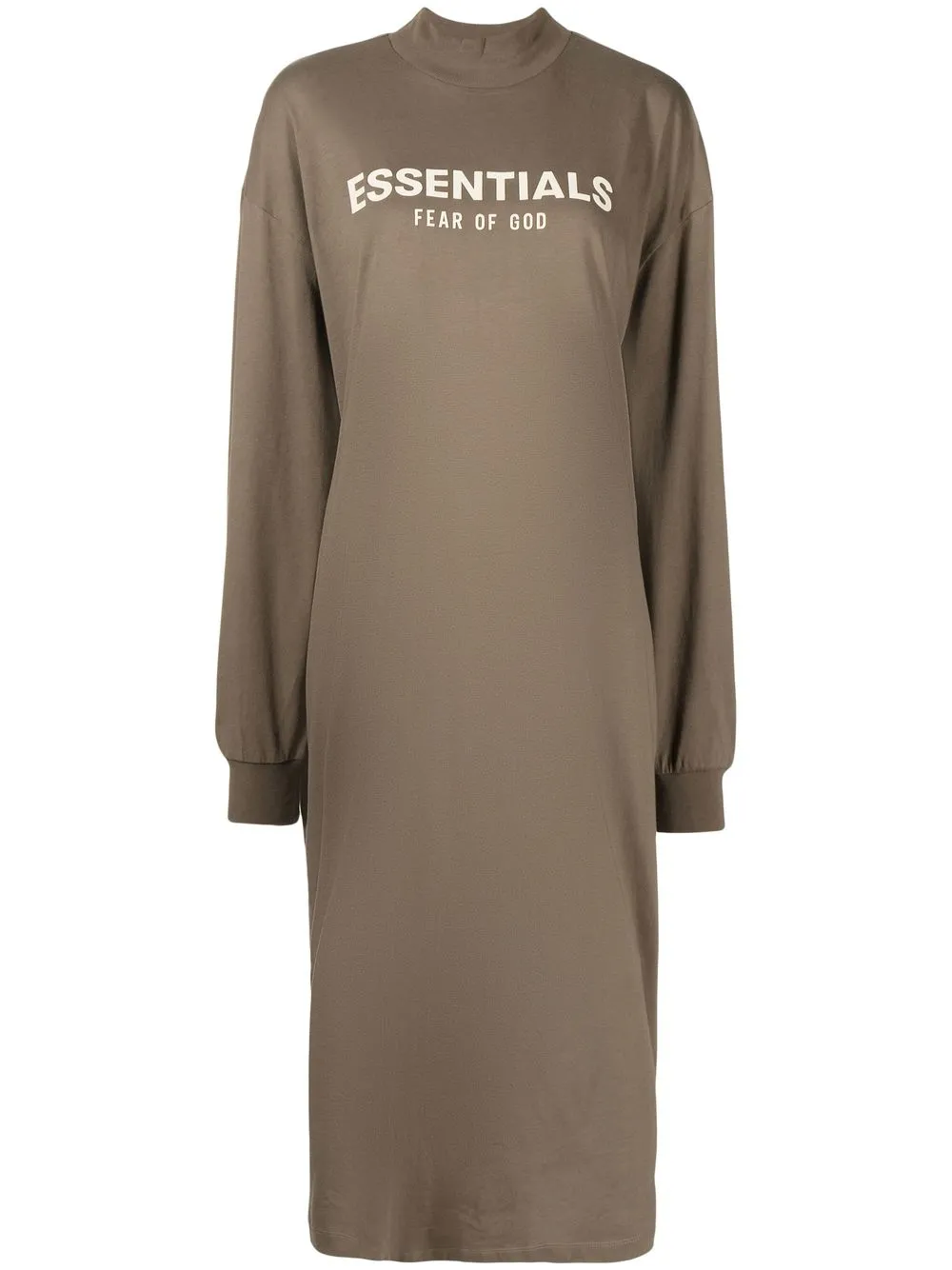 

FEAR OF GOD ESSENTIALS logo-print midi dress - Brown