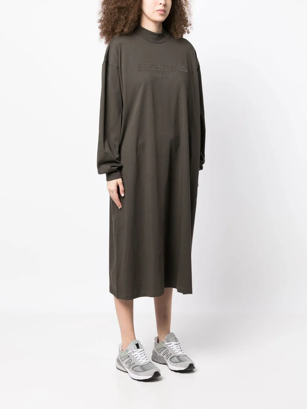 FEAR OF GOD ESSENTIALS logoprint Midi Dress Farfetch
