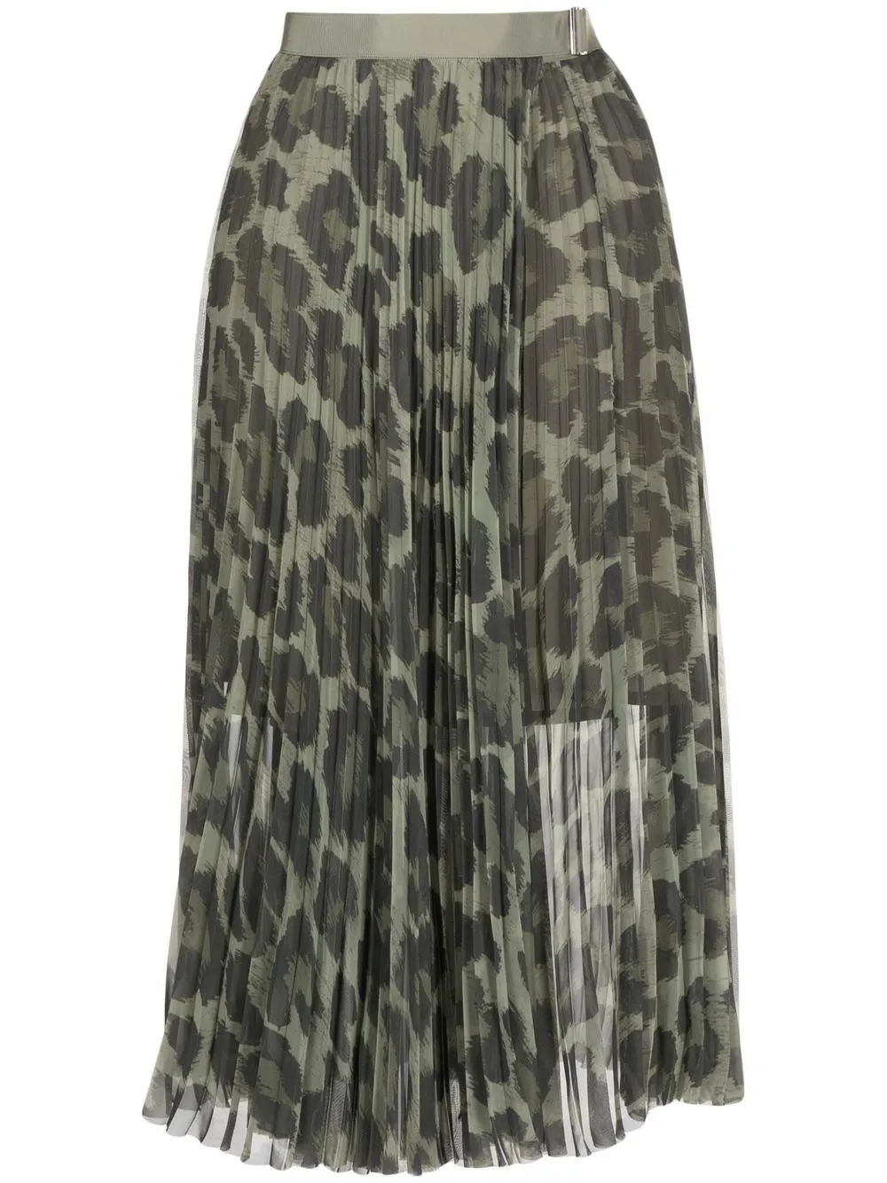 

sacai leopard-print pleated skirt - Green