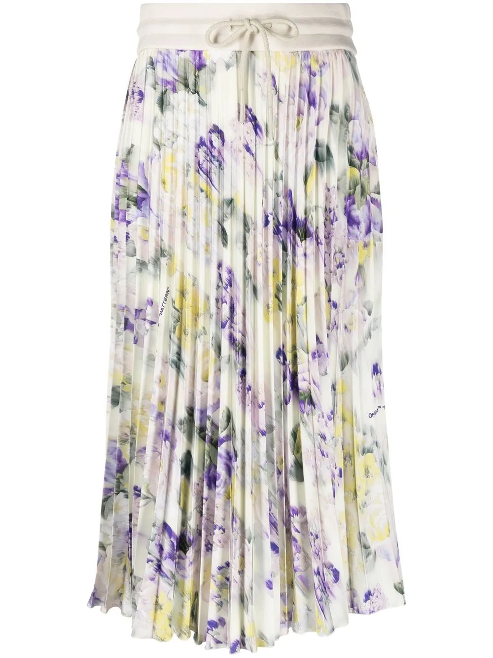 

Off-White falda plisada con estampado floral - Blanco