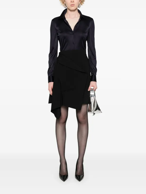 ミニスカート ALEXANDER MCQUEEN Women Mini Skirts 804944QZANR 1000 Black Alexander McQueen Asymmetric Mini Skirt | Black | FARFETCH