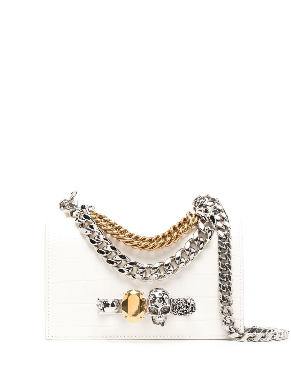 Image 1 of Alexander McQueen leather chain-link crossbody-bag