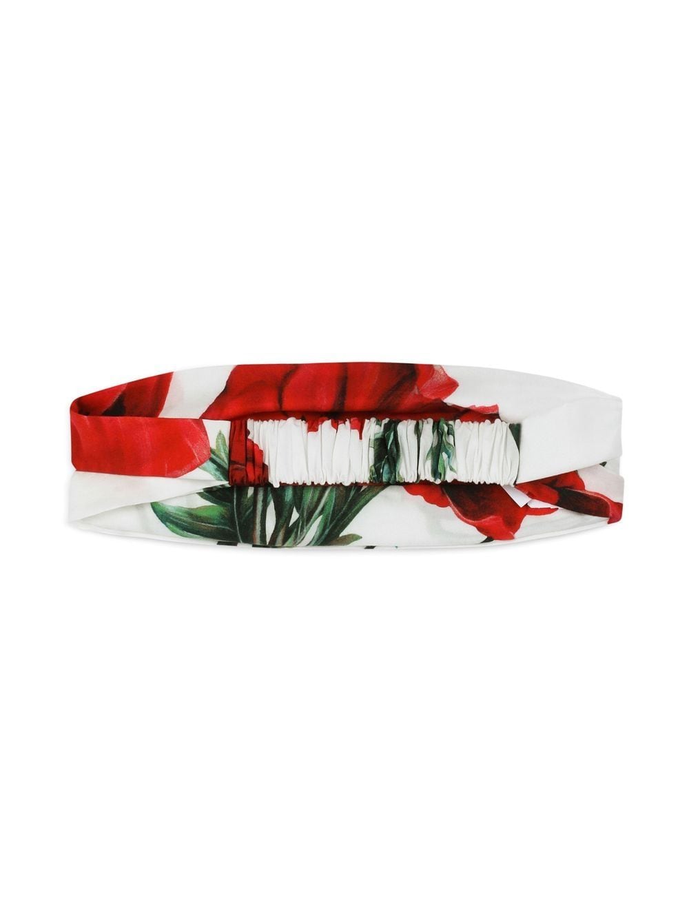Dolce & Gabbana Kids poppy-print cotton headband - Wit