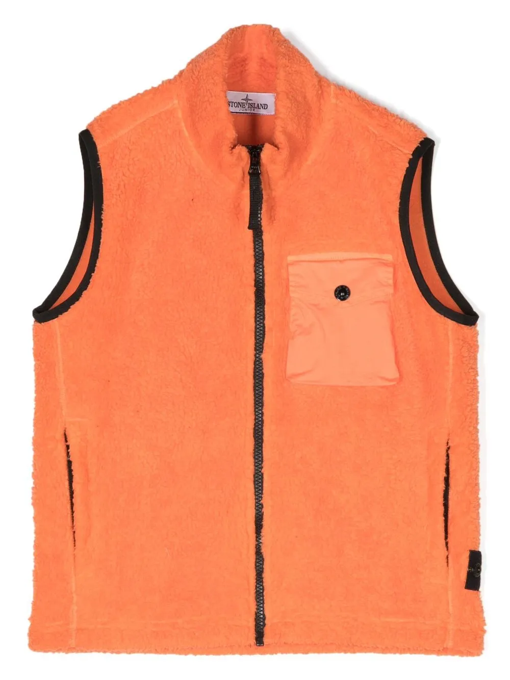 

Stone Island Junior fleece-texture zipped-up gilet - Orange