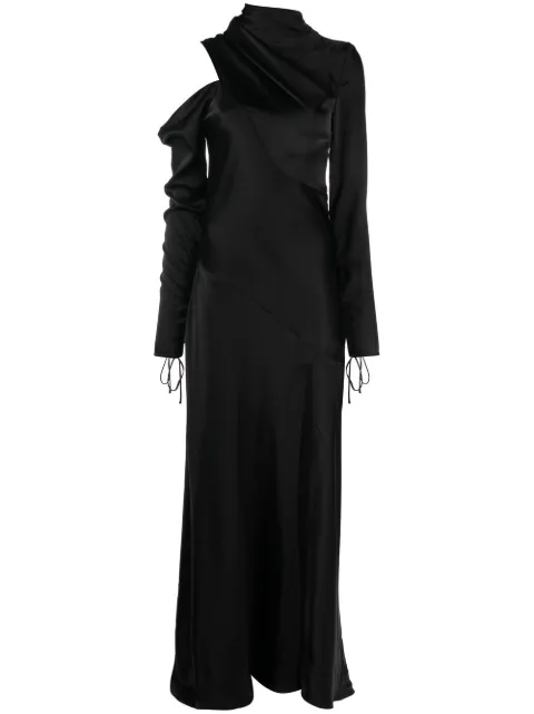 V:PM ATELIER satin-finish drape-detail gown 