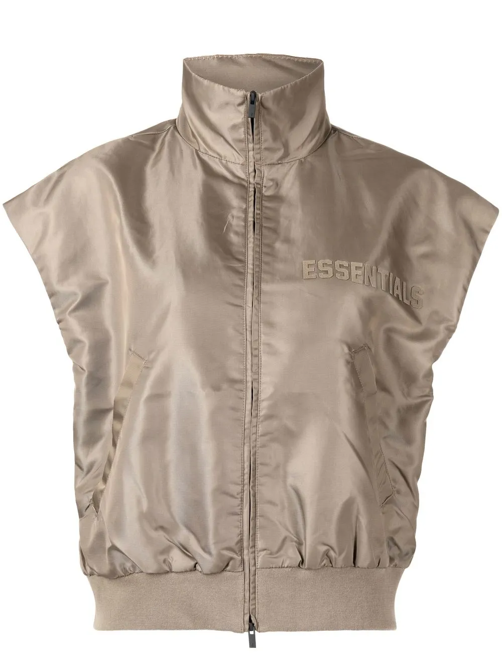 

FEAR OF GOD ESSENTIALS logo-print zipped vest - Brown