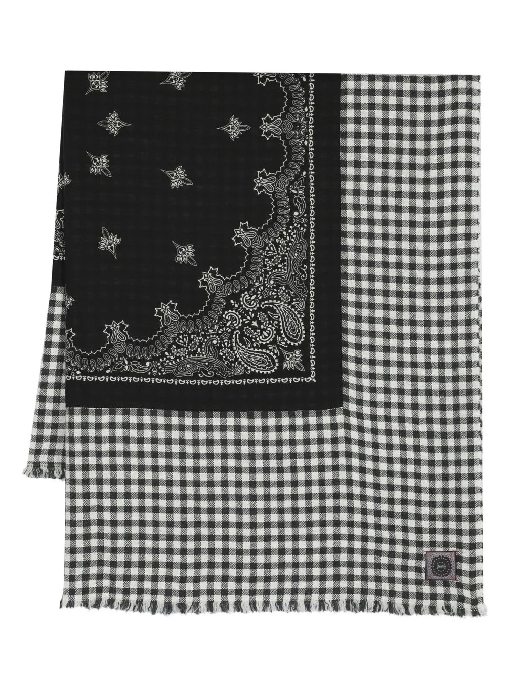 

Destin mix-print logo-patch scarf - Black