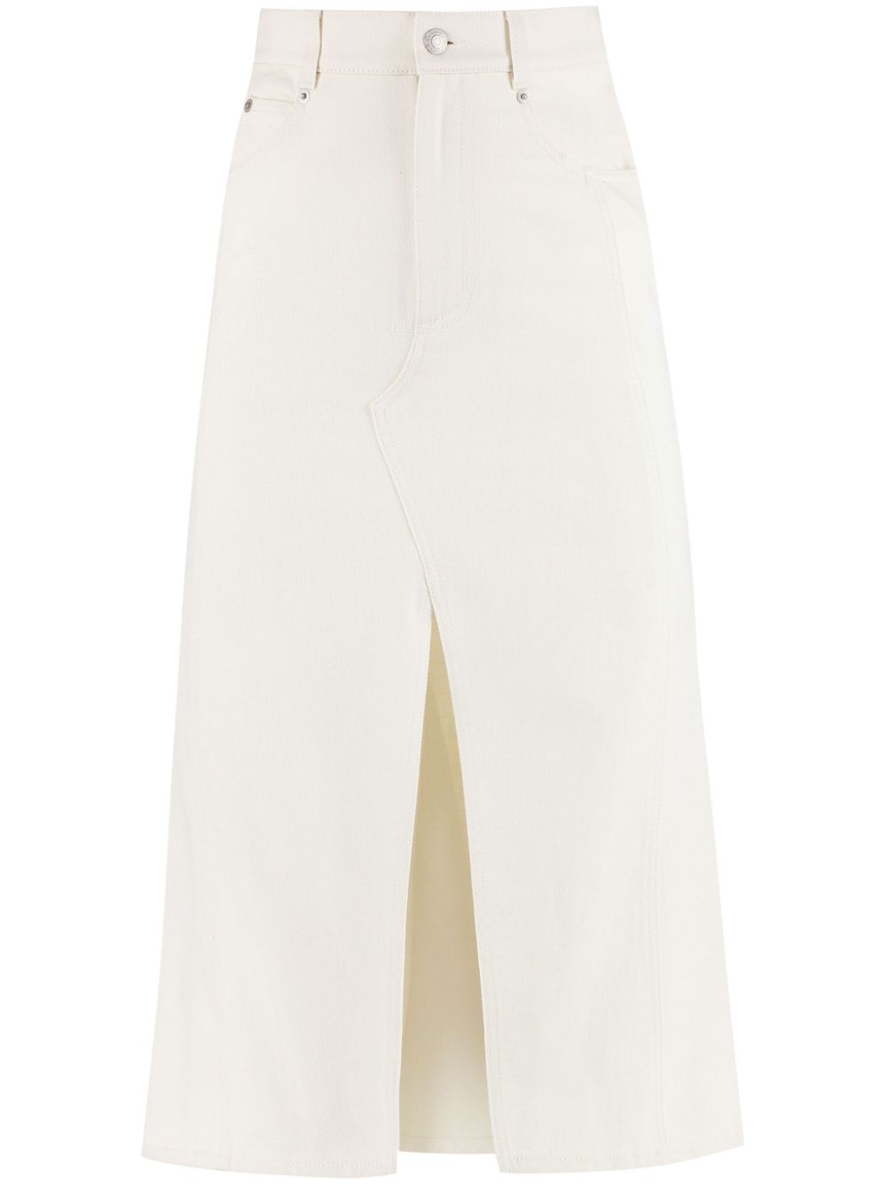 Alexander McQueen A-line denim midi skirt - White