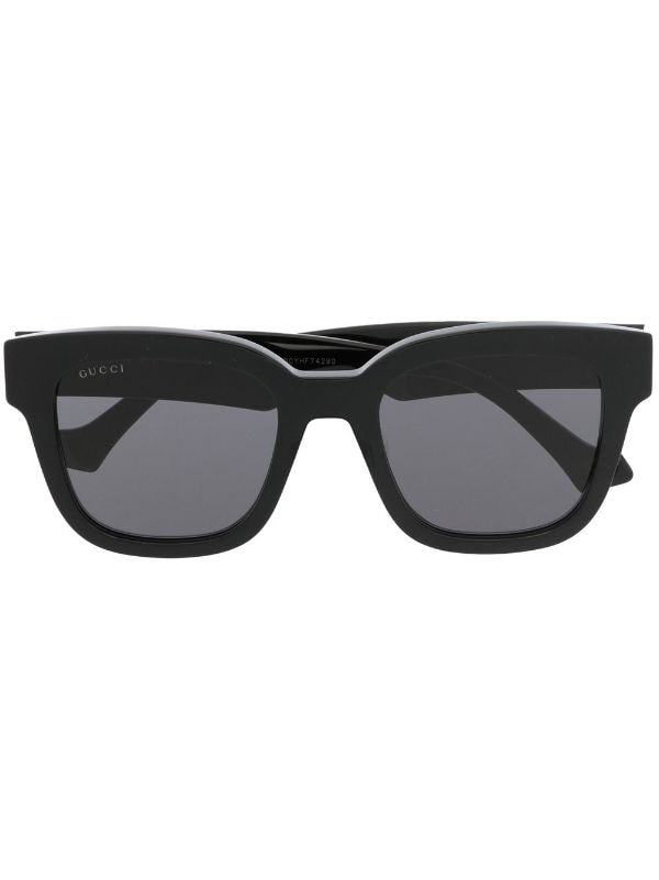 Square-frame sunglasses with GG lens in black and grey