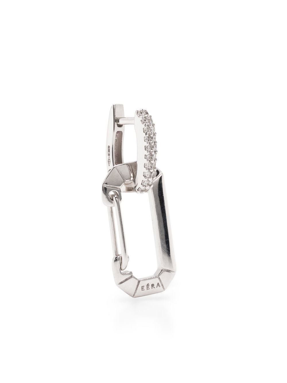 EÉRA 18KT WHITE GOLD CHIARA DIAMOND HOOP EARRING 