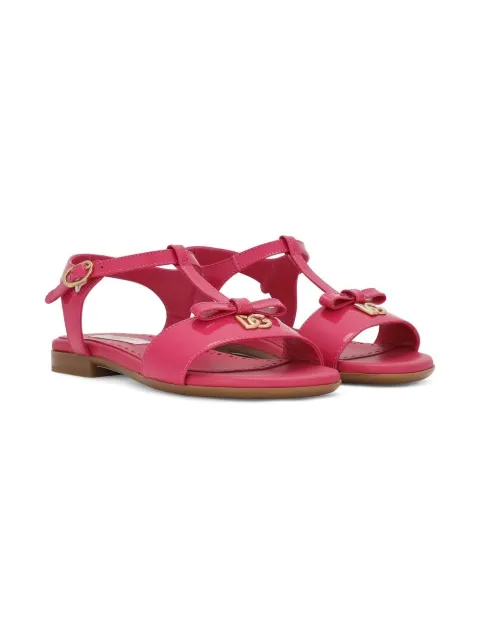Dolce & Gabbana Kids DG-logo patent leather sandals