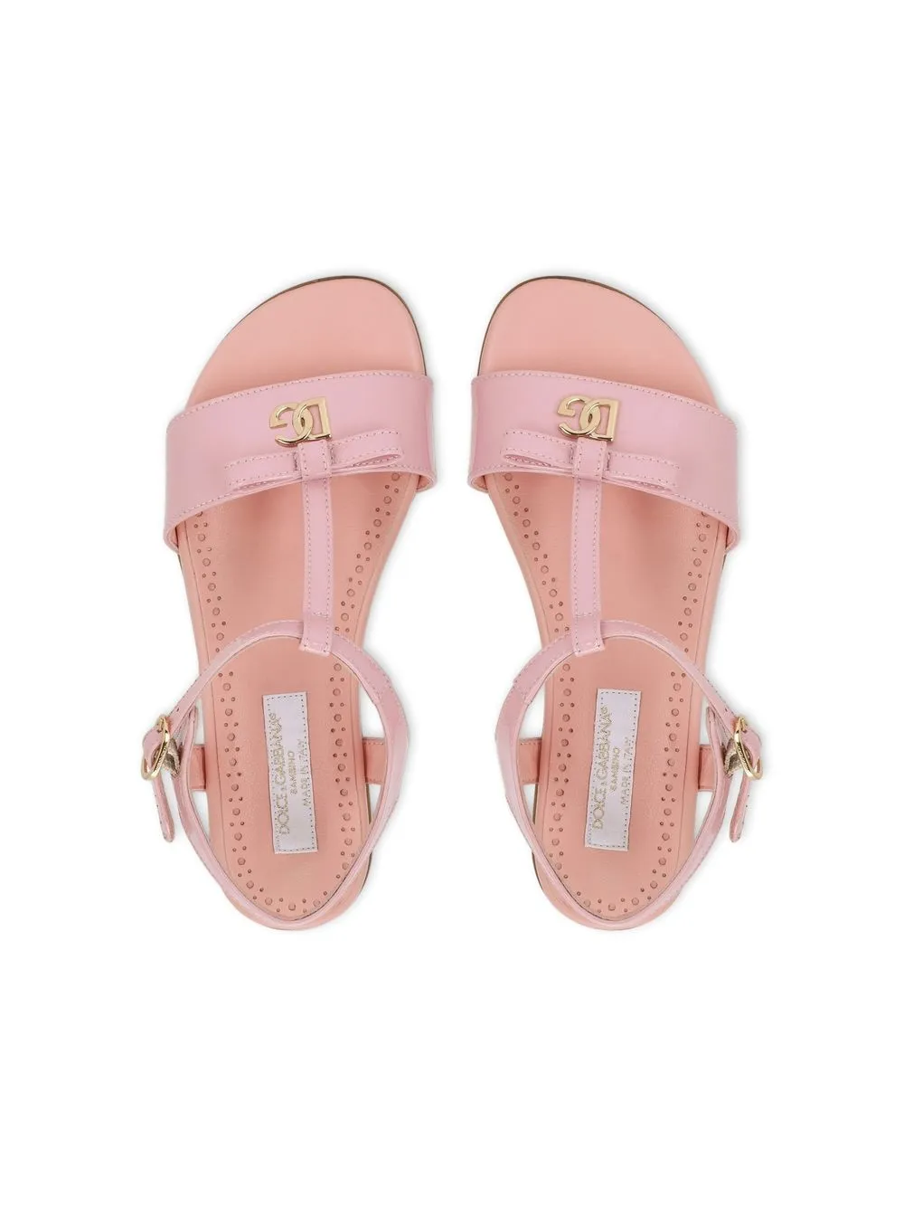 Shop Dolce & Gabbana Dg-logo Patent Leather Sandals In Pink