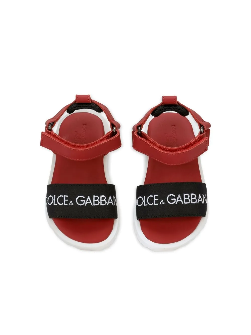 Shop Dolce & Gabbana Logo-print Open-toe Sandals In Red