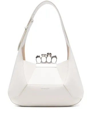【送料&関税込】Alexander McQueen Jewelled Hobo Handbag Alexander McQueen Jewelled Hobo Leather Tote Bag | Neutrals