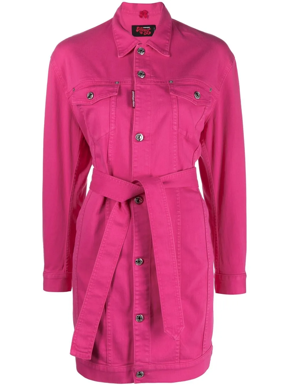 

Dsquared2 belted denim coat - Pink