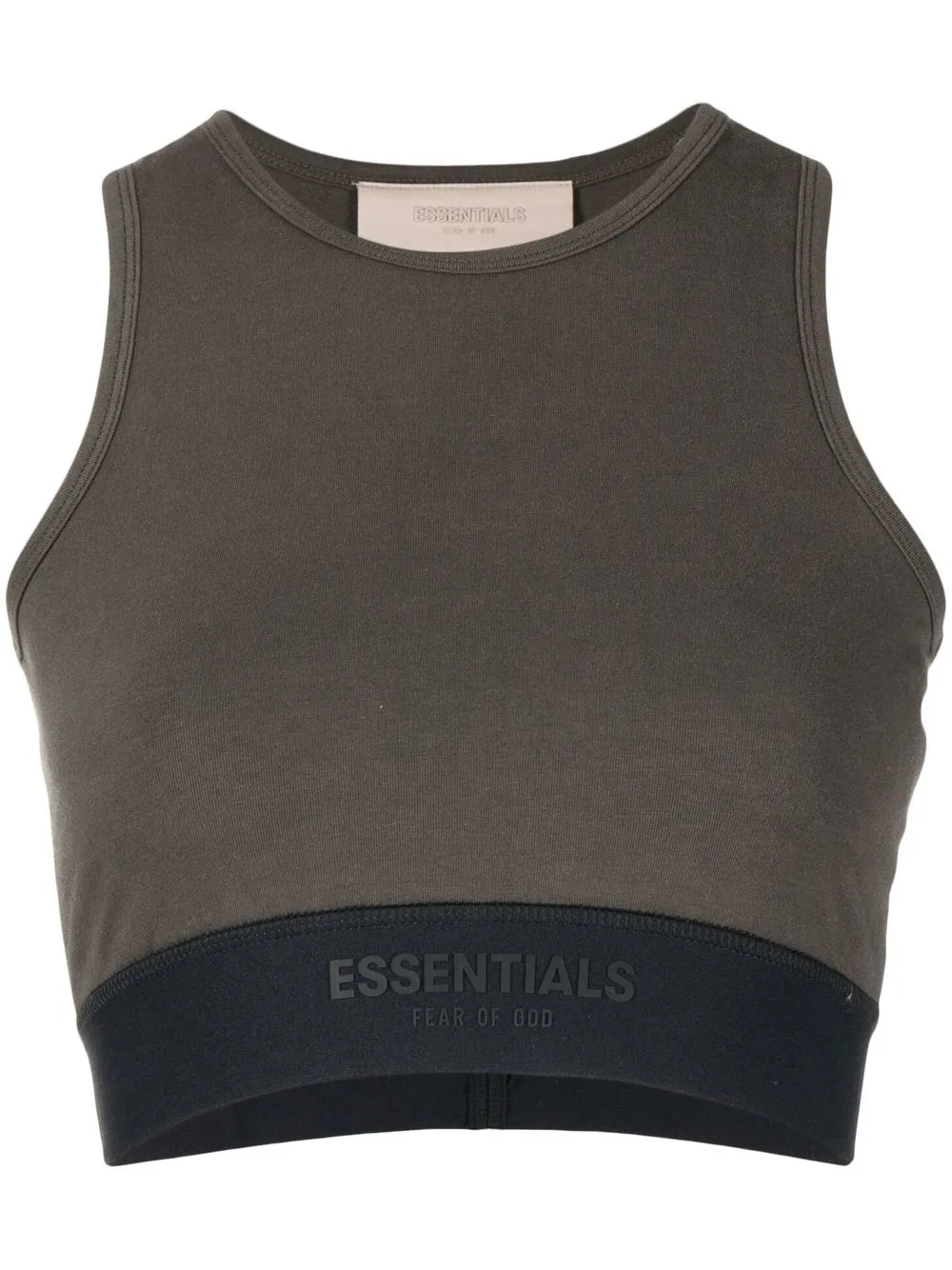 

FEAR OF GOD ESSENTIALS cropped logo sports top - Brown