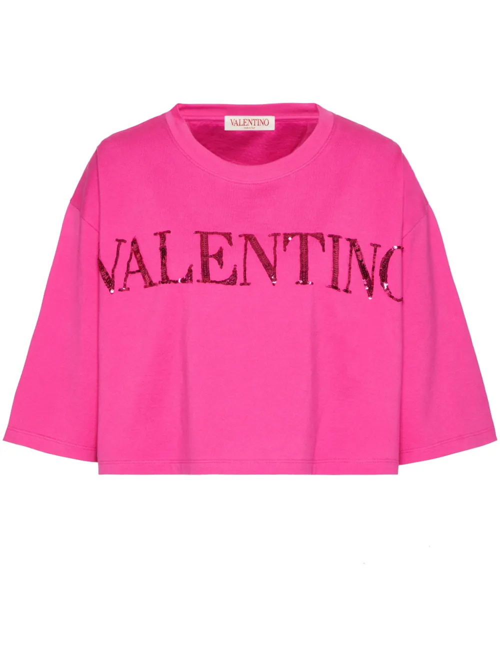 Valentino Garavani ヴァレンティノ スパンコール クロップドTシャツ 