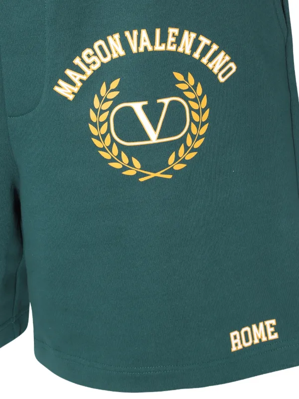 【無料郵送/関税込/正規品】 Valentino Vlogo Signature Cotton Valentino Garavani VLogo Signature Cotton Shorts | Green