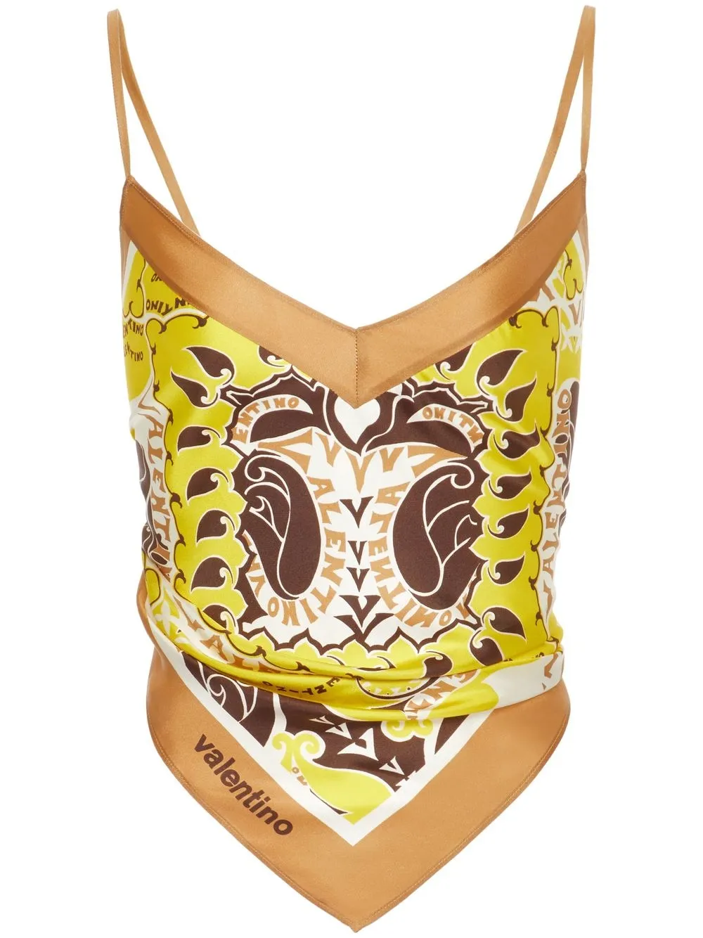 

Valentino paisley-print silk top - Yellow