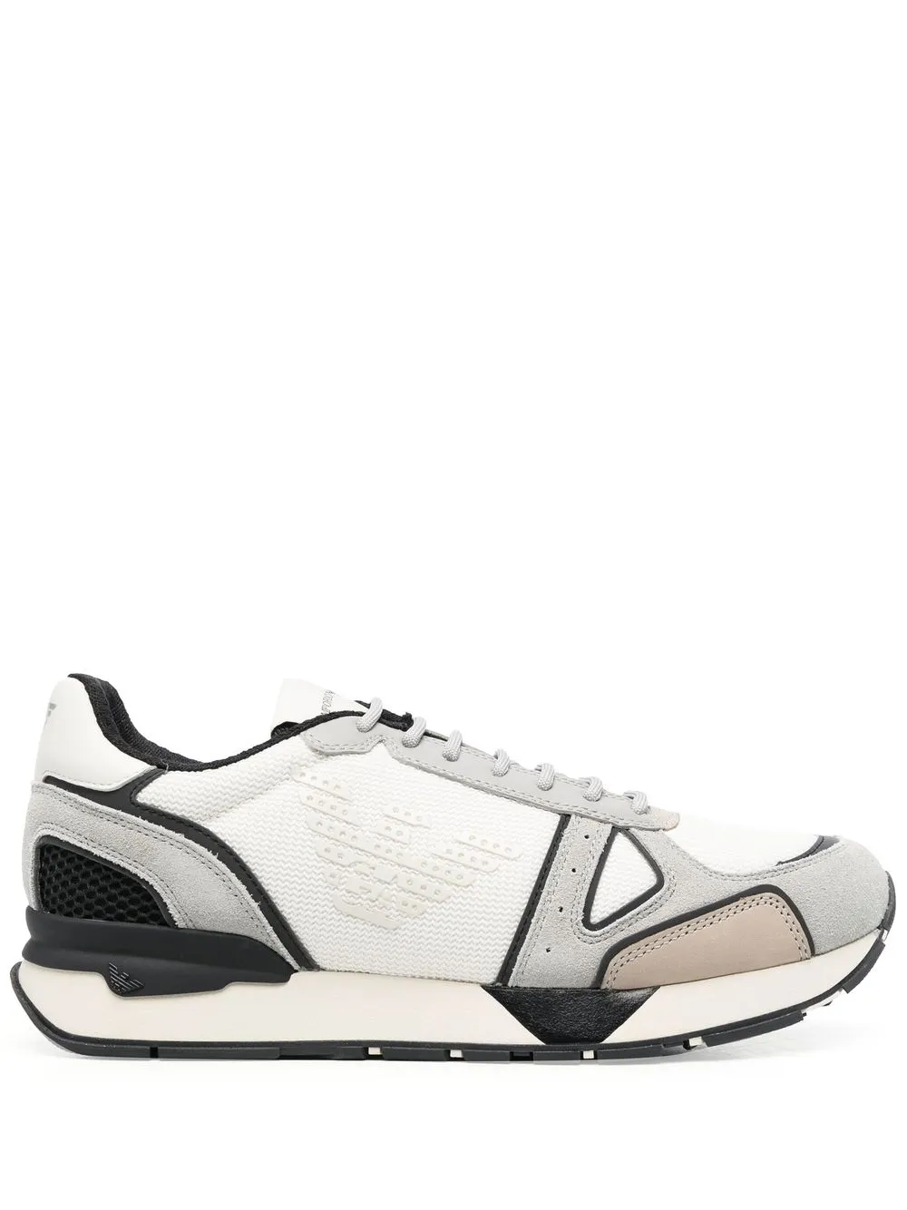 

Emporio Armani panelled two-tone sneakers - White