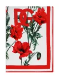 Dolce & Gabbana Kids poppy-print beach towel - White